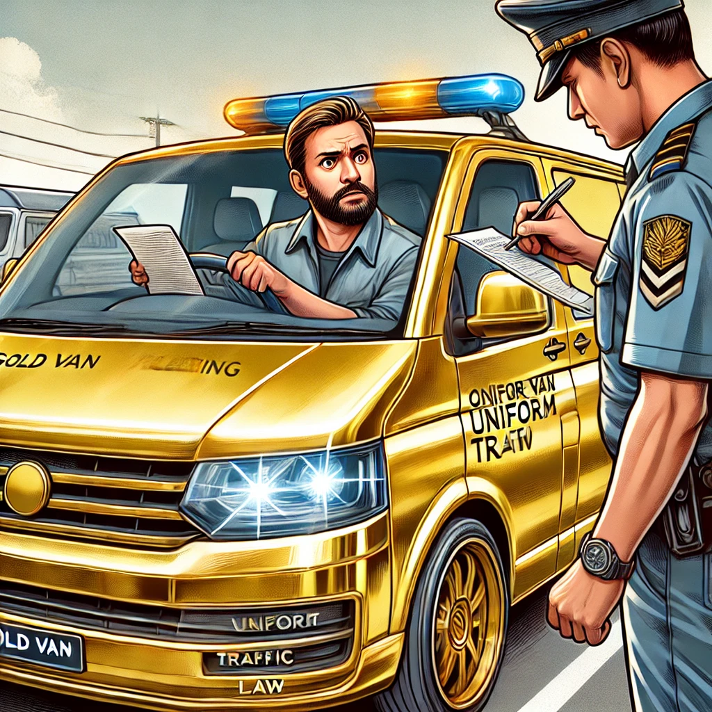 Gold Van Violating The Uniform Traffic Law